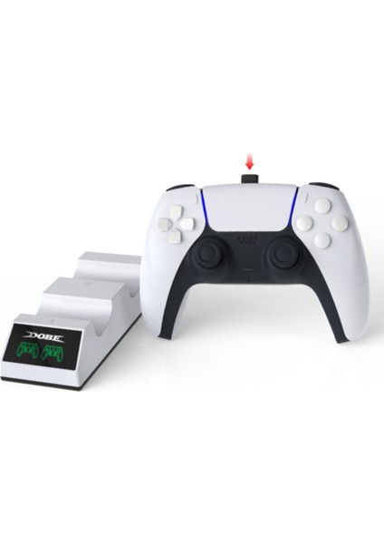 LED Göstergeli Çiftli Ps5 Playstation 5 Manyetik Şarj Standı