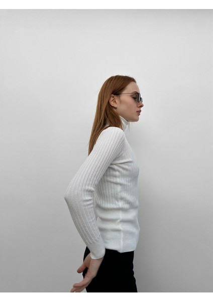 Kadın Ekru Fitilli Balıkçı Kazak fiyatları