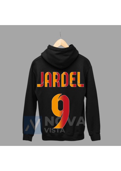 Mario Jardel 9 Numara Futbol Forma Baskılı Unisex Siyah Gri Fermuarlı Ceket