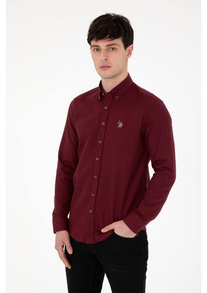 Erkek Bordo Gömlek Basic 50293980-VR014