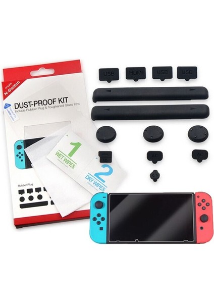 Nintendo Switch Toz Geçirmez Kit ve Cam Ekran Koruyucu Uyumlu