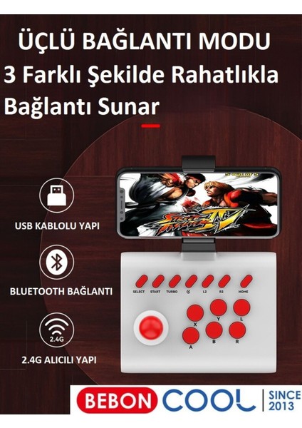 BSP-Y01 Ps4-Ps3-Switch-Switch Oled-Pc-Tvbox-Android-Ios Uyumlu Retro Arcade Joystick