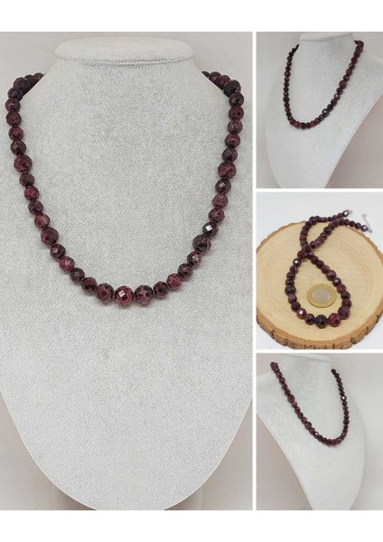 Parlayan Yıldızlar Serisi Lal (Granat-Garnet) Taşı Tasarım Kolye