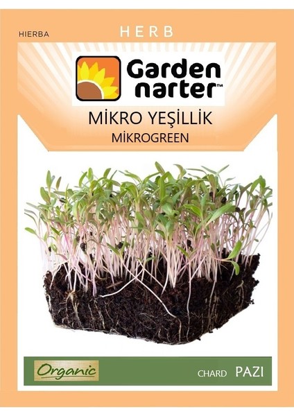 Mikro Yeşillik Için Microgreen Organik Bazik Pazı Tohumu Mikro Filiz Tohumu 17 gr 1700 Tohum