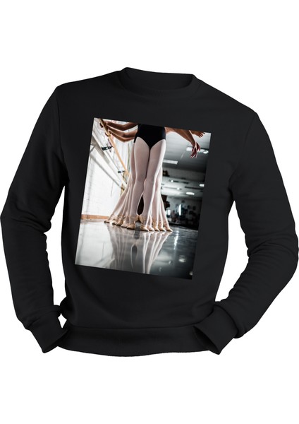 Bale Dans Balerin Dansçı Dance Tasarım Baskılı 3 Iplik Geniş Kalıp Siyah Sweatshirt fiyatları