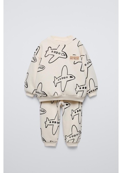 Uçak Baskı Erkek Çocuk Takım