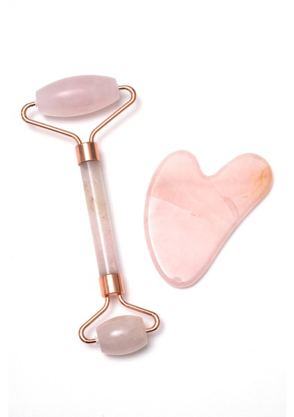 Pembe Kuvars Masaj Aleti ve Gua Sha