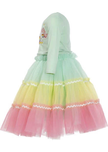 Karnaval Etek ve Unicorn Baskılı Uzun Kol Body Ikili Takım fiyatları