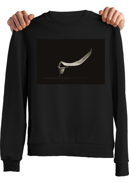 Bale Dans Balerin Dansçı Dance Tasarım Baskılı 3 Iplik Geniş Kalıp Siyah Sweatshirt fırsatları