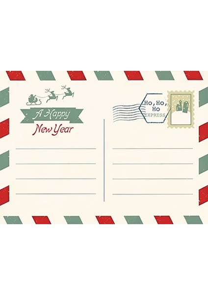 9lu Simli Yılbaşı Kartpostal Seti Yeni Yıl Kardan Adam Kış Manzara Nostalji