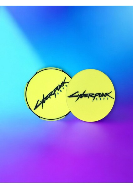 Cyberpunk 2077 Temalı Bardak Altlığı 4'lü Set