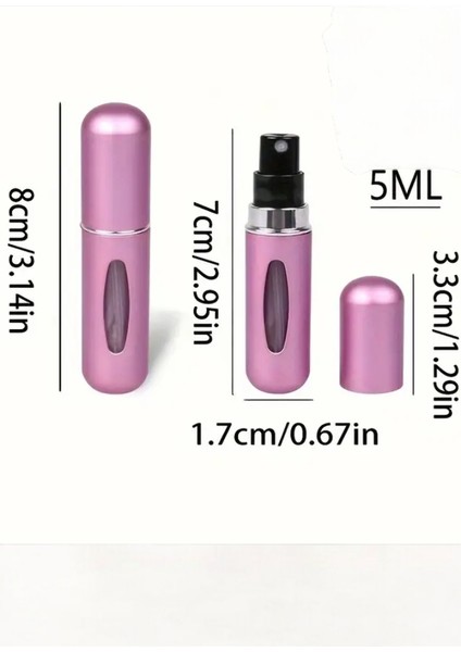 Doldurulabilir Parfüm Renkli Şişesi 5 ml (5'li)