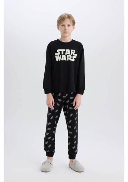 Erkek Çocuk Star Wars Pijama Takımı Bisiklet Yaka Uzun Kollu Üst Uzun Alt D8572A824WN