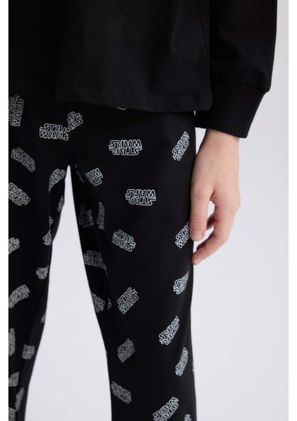 Erkek Çocuk Star Wars Pijama Takımı Bisiklet Yaka Uzun Kollu Üst Uzun Alt D8572A824WN