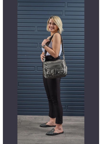 101 Yerli Yıkama Deri Kadın Çapraz Çanta