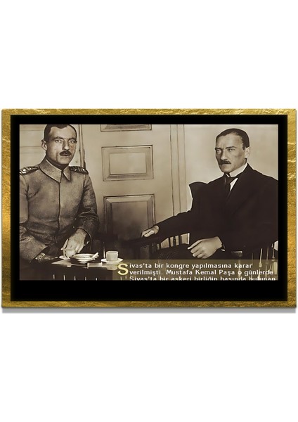 Yapay Zeka ile Yenilenmiş Atatürk Fotoğrafları Siyah Beyaz Cam Tablo, 3D Dekoratif Baskı 672