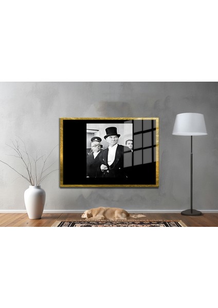 Yapay Zeka ile Yenilenmiş Atatürk Fotoğrafları Siyah Beyaz Cam Tablo, 3D Dekoratif Baskı 547 fiyatları