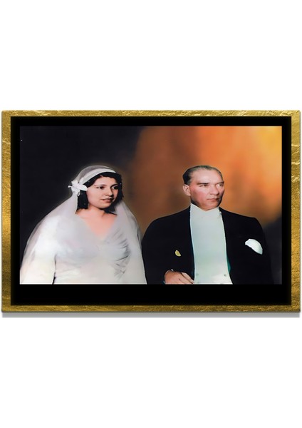 Yapay Zeka ile Yenilenmiş Atatürk Fotoğrafları Siyah Beyaz Cam Tablo, 3D Dekoratif Baskı 470