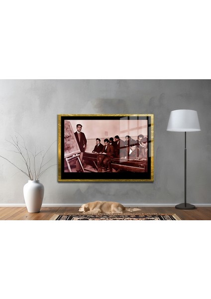 Yapay Zeka ile Yenilenmiş Atatürk Fotoğrafları Siyah Beyaz Cam Tablo, 3D Dekoratif Baskı 693