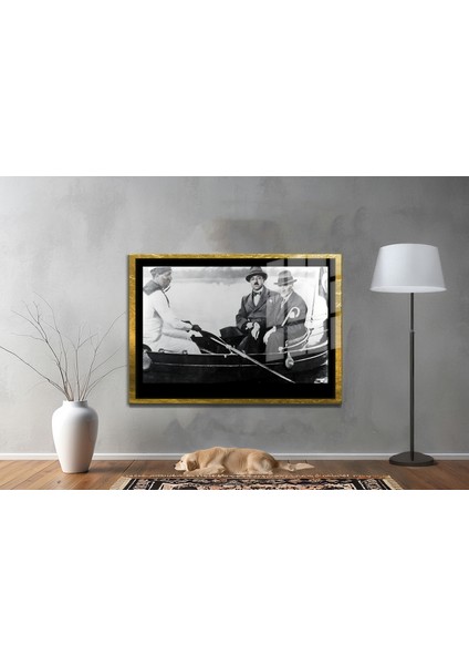 Yapay Zeka ile Yenilenmiş Atatürk Fotoğrafları Siyah Beyaz Cam Tablo, 3D Dekoratif Baskı 65 fiyatları