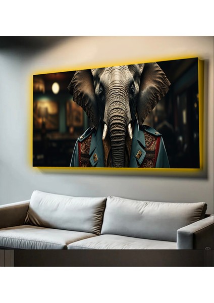 LED Işıklı Kanvas Tablo, 3D Dekoratif Baskılı Tablo Yapay Zeka Desteksli Hayvanlar 239