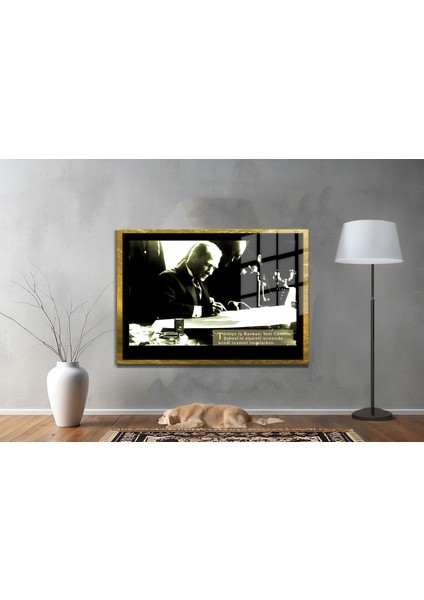 Yapay Zeka ile Yenilenmiş Atatürk Fotoğrafları Siyah Beyaz Cam Tablo, 3D Dekoratif Baskı 498 fiyatları