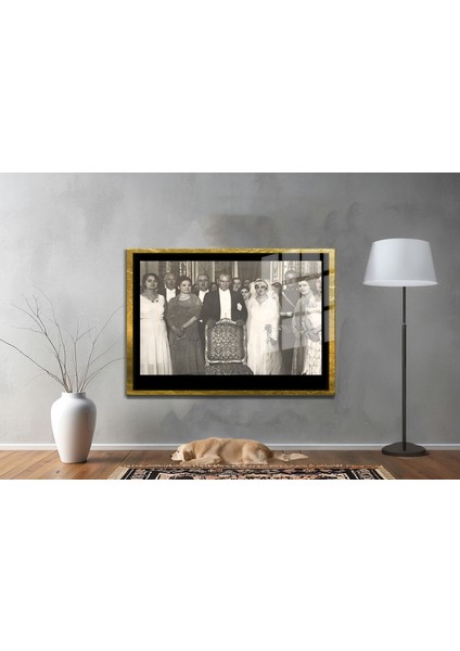 Yapay Zeka ile Yenilenmiş Atatürk Fotoğrafları Siyah Beyaz Cam Tablo, 3D Dekoratif Baskı 784