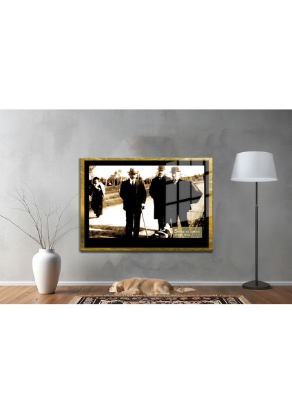 Yapay Zeka ile Yenilenmiş Atatürk Fotoğrafları Siyah Beyaz Cam Tablo, 3D Dekoratif Baskı 398 fiyatları