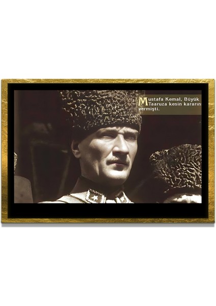 Yapay Zeka ile Yenilenmiş Atatürk Fotoğrafları Siyah Beyaz Cam Tablo, 3D Dekoratif Baskı 732