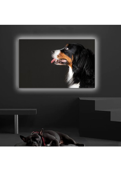 LED Işıklı Kanvas Tablo, 3D Dekoratif Baskılı Tablo Yapay Zeka Desteksli Hayvanlar 67