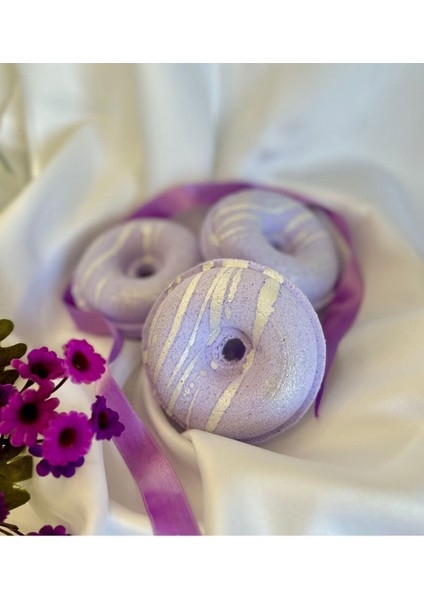 Xxl 3 Adet Lavender Donut Köpüren Banyo Topu, Küvet Topu , Jakuzi Köpüğü