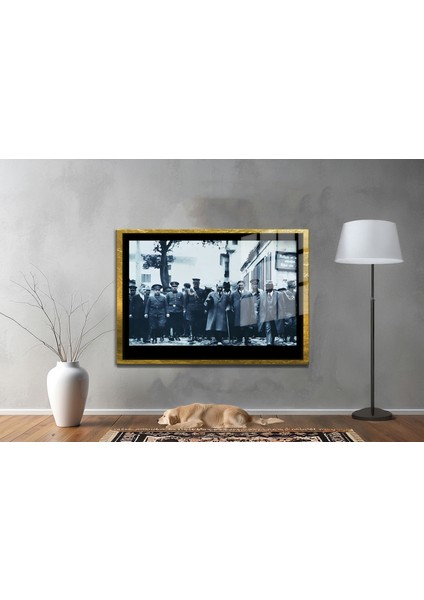 Yapay Zeka ile Yenilenmiş Atatürk Fotoğrafları Siyah Beyaz Cam Tablo, 3D Dekoratif Baskı 152 fiyatları