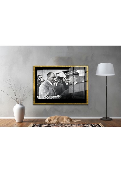 Yapay Zeka ile Yenilenmiş Atatürk Fotoğrafları Siyah Beyaz Cam Tablo, 3D Dekoratif Baskı 263 fiyatları