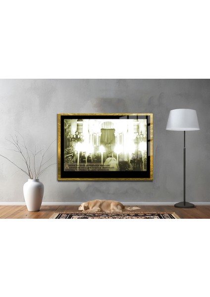 Yapay Zeka ile Yenilenmiş Atatürk Fotoğrafları Siyah Beyaz Cam Tablo, 3D Dekoratif Baskı 602