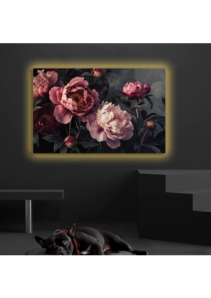 LED Işıklı Kanvas Tablo, 3D Dekoratif Baskılı Tablo Yapay Zeka Desteksli Hayvanlar 65