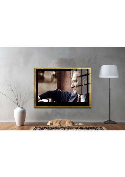 Yapay Zeka ile Yenilenmiş Atatürk Fotoğrafları Siyah Beyaz Cam Tablo, 3D Dekoratif Baskı 812 fiyatları