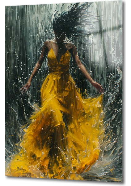 Özel Üretim Cam Tablo Dancing In The Storm Dans Eden Kadın