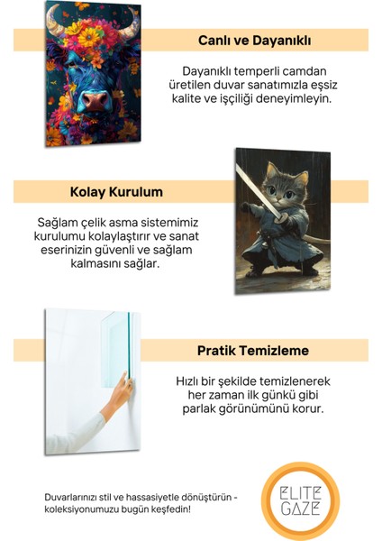 Özel Üretim Cam Tablo Knight Of Whiskers