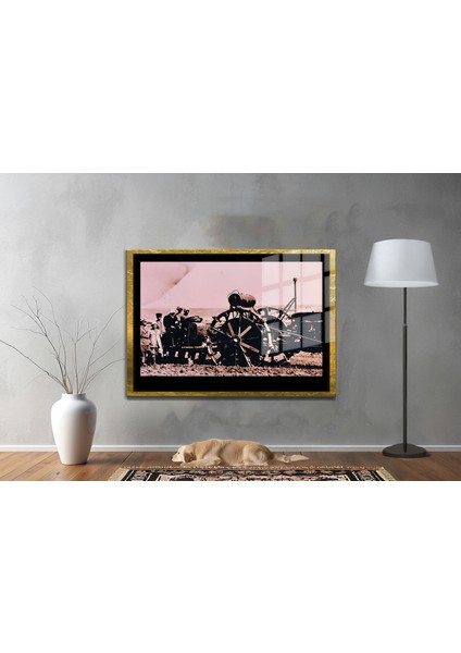 Yapay Zeka ile Yenilenmiş Atatürk Fotoğrafları Siyah Beyaz Cam Tablo, 3D Dekoratif Baskı 372