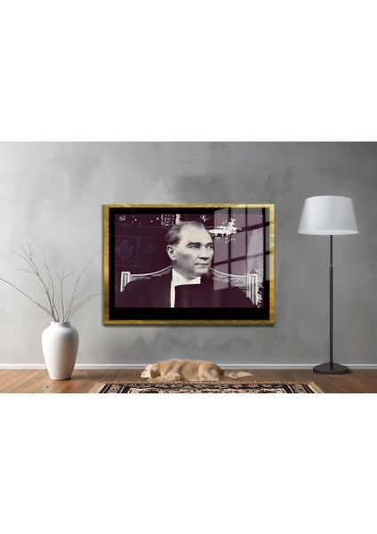 Yapay Zeka ile Yenilenmiş Atatürk Fotoğrafları Siyah Beyaz Cam Tablo, 3D Dekoratif Baskı 198 fiyatları