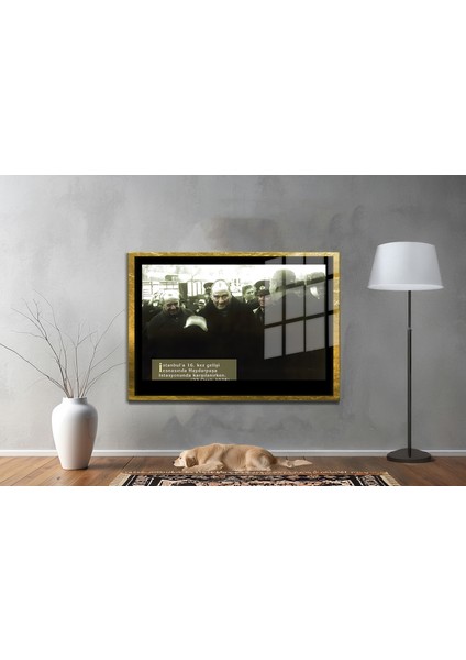 Yapay Zeka ile Yenilenmiş Atatürk Fotoğrafları Siyah Beyaz Cam Tablo, 3D Dekoratif Baskı 560