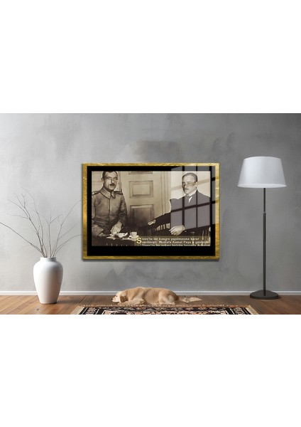 Yapay Zeka ile Yenilenmiş Atatürk Fotoğrafları Siyah Beyaz Cam Tablo, 3D Dekoratif Baskı 672 fiyatları