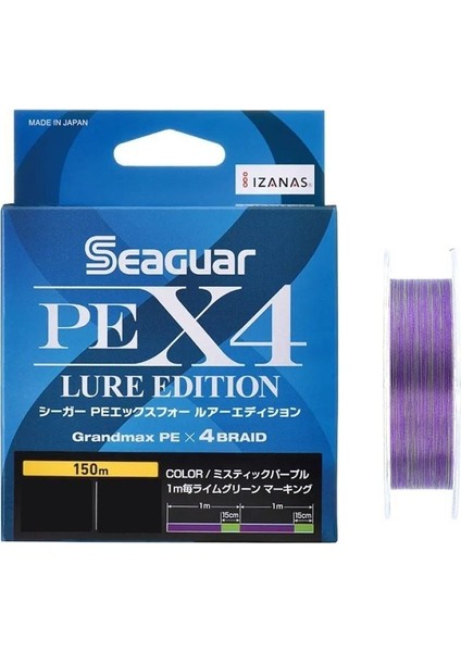 Lure Edition Pe 4 Örgü Lrf Ip Misina 150MT Multi Color 0.25 Pe