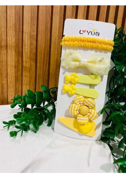 Yeni Kore Model 7 Li Toka Seti Işıltılı Papatyakurdele Lastikli Set