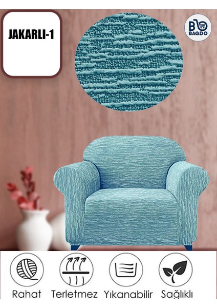 BAQDO Koltuk Örtüsü Kaliteli Pamuklu Jakarli Desen Çekyat-Streç Esnek Kanepe Kılıfı Yıkanabilir Tekli 1 Kişilik fiyatları