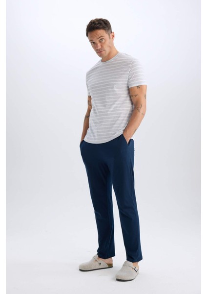 Regular Fit Beli Bağcıklı Düz Paça Cepli Pijama Altı Z7323AZ24AU
