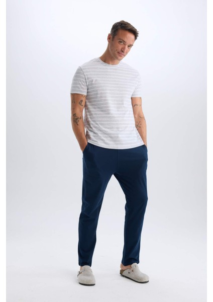 Regular Fit Beli Bağcıklı Düz Paça Cepli Pijama Altı Z7323AZ24AU