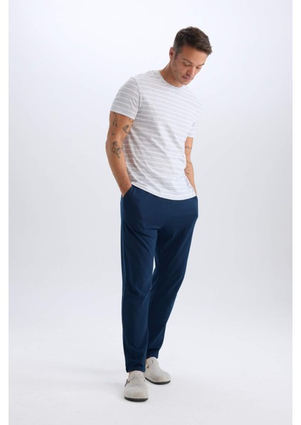 Regular Fit Beli Bağcıklı Düz Paça Cepli Pijama Altı Z7323AZ24AU