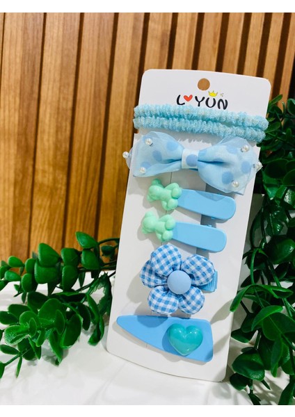 Yeni Kore Model 7 Li Toka Seti Işıltılı Papatyakurdele Lastikli Set