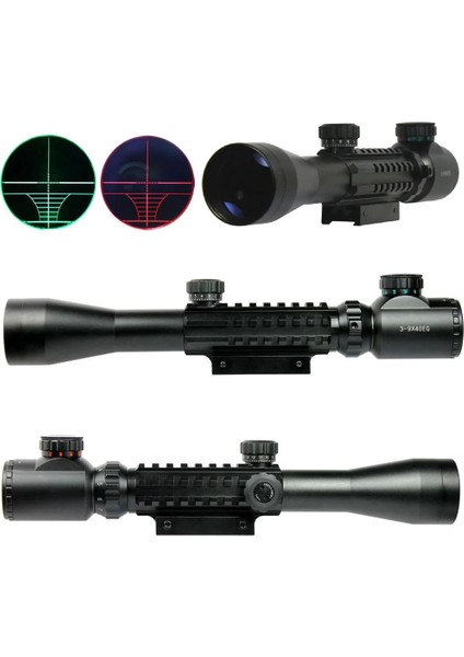 Yeni Krg 3-9X40 Zoomlu Keskin Nişancı Dürbünü Kızaklı Kampanya